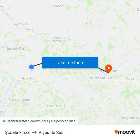 Școală Firiza to Vișeu de Sus map