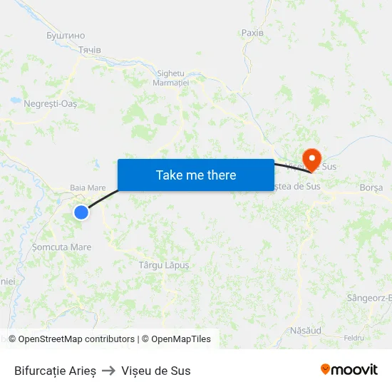 Bifurcație Arieș to Vișeu de Sus map
