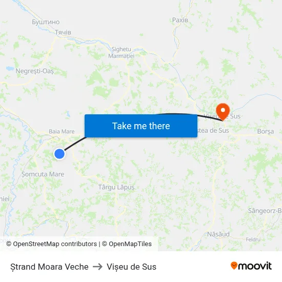 Ștrand Moara Veche to Vișeu de Sus map