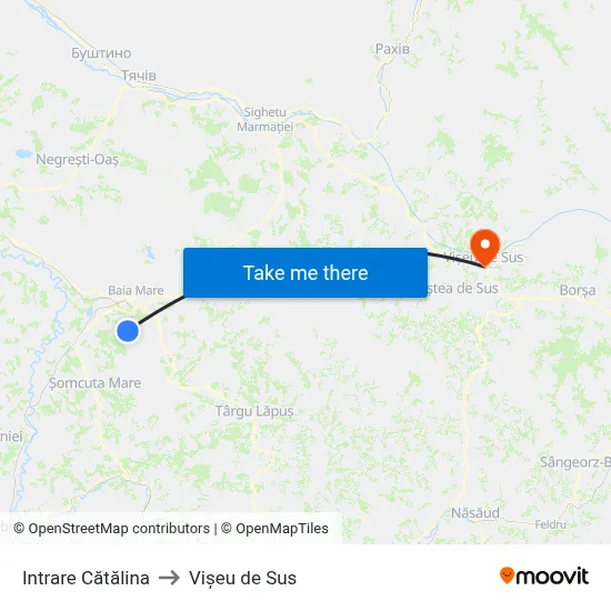 Intrare Cătălina to Vișeu de Sus map