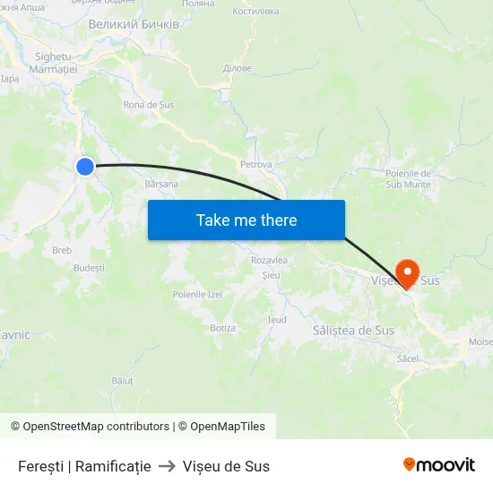 Ferești | Ramificație to Vișeu de Sus map