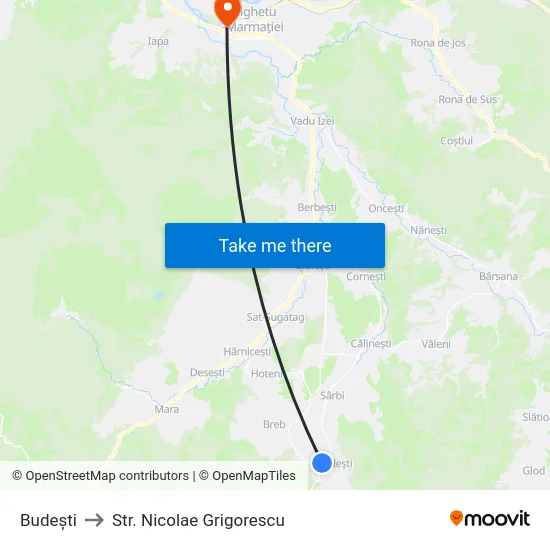 Budești to Str. Nicolae Grigorescu map