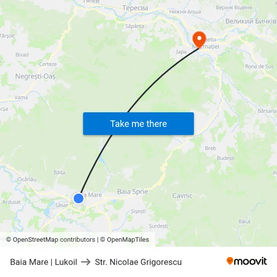 Baia Mare | Lukoil to Str. Nicolae Grigorescu map