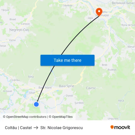 Coltău | Castel to Str. Nicolae Grigorescu map