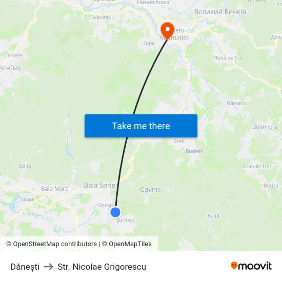 Dănești to Str. Nicolae Grigorescu map