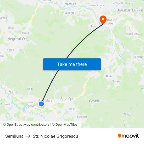 Semilună to Str. Nicolae Grigorescu map