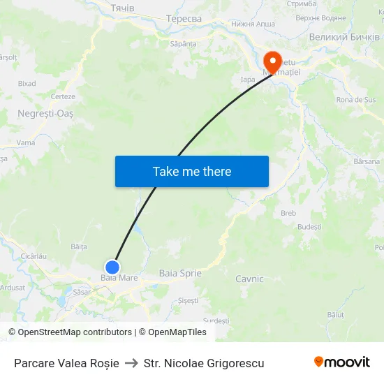 Parcare Valea Roșie to Str. Nicolae Grigorescu map
