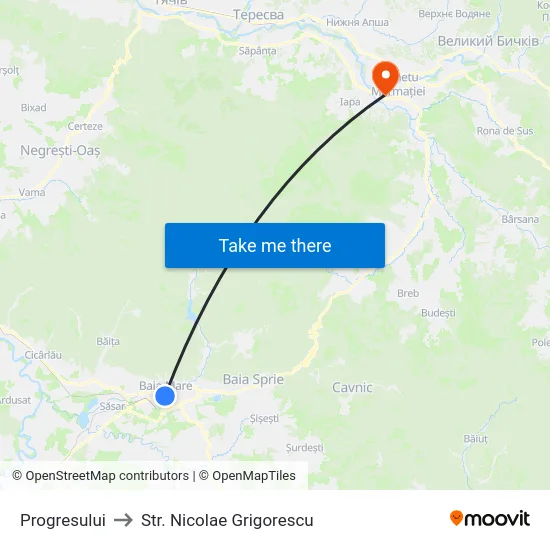 Progresului to Str. Nicolae Grigorescu map