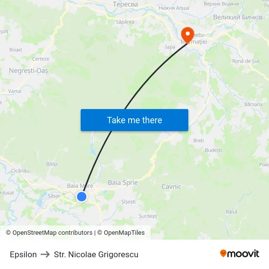 Epsilon to Str. Nicolae Grigorescu map