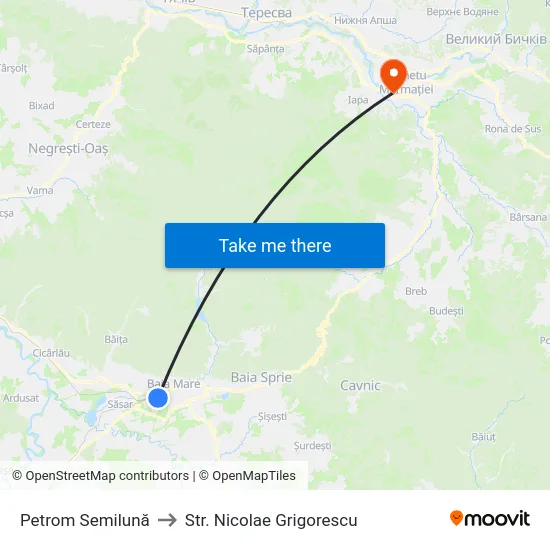 Petrom Semilună to Str. Nicolae Grigorescu map