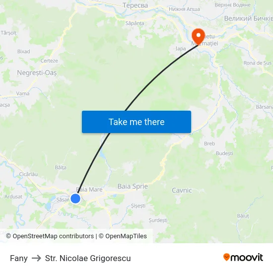 Fany to Str. Nicolae Grigorescu map