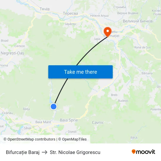 Bifurcație Baraj to Str. Nicolae Grigorescu map