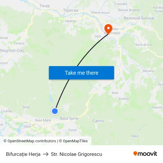 Bifurcație Herja to Str. Nicolae Grigorescu map
