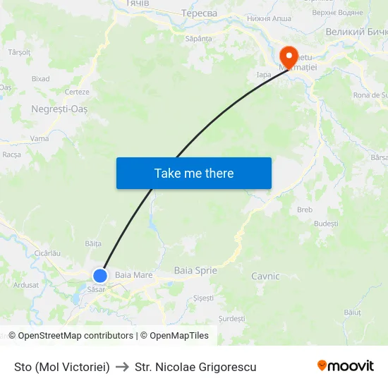 Sto (Mol Victoriei) to Str. Nicolae Grigorescu map