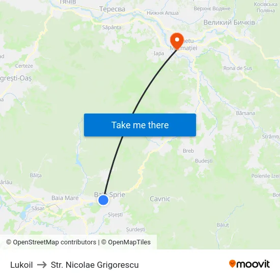 Lukoil to Str. Nicolae Grigorescu map