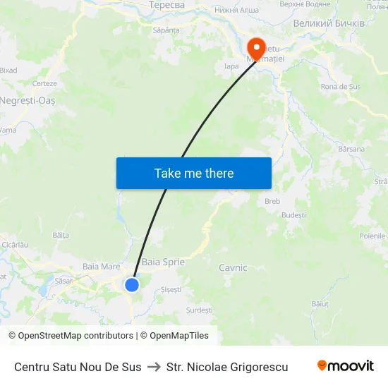 Centru Satu Nou De Sus to Str. Nicolae Grigorescu map