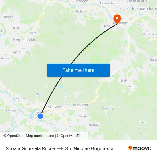 Școala Generală Recea to Str. Nicolae Grigorescu map