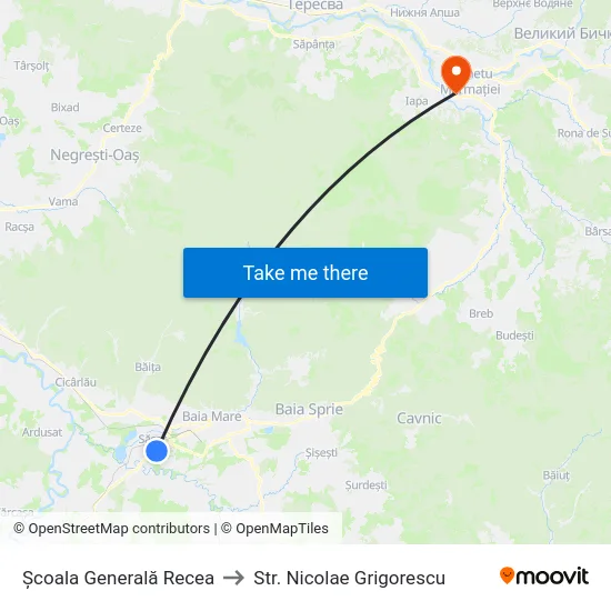Școala Generală Recea to Str. Nicolae Grigorescu map