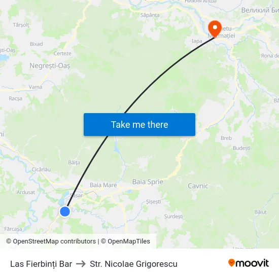 Las Fierbinți Bar to Str. Nicolae Grigorescu map