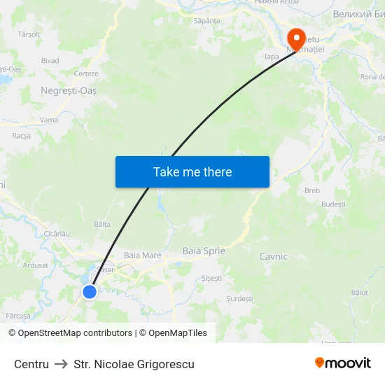Centru to Str. Nicolae Grigorescu map