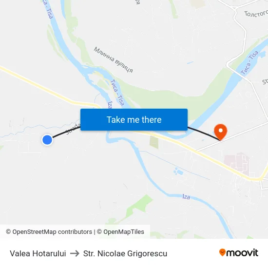 Valea Hotarului to Str. Nicolae Grigorescu map