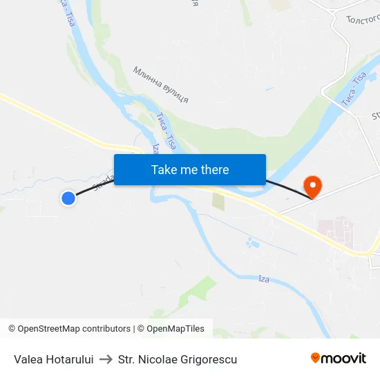 Valea Hotarului to Str. Nicolae Grigorescu map