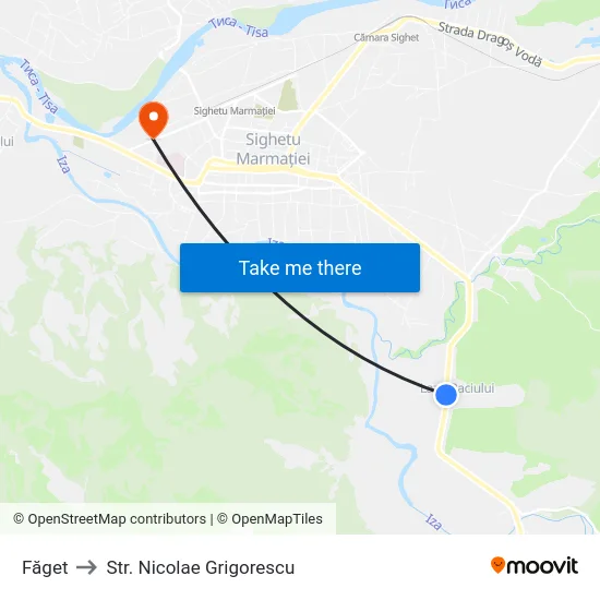 Făget to Str. Nicolae Grigorescu map