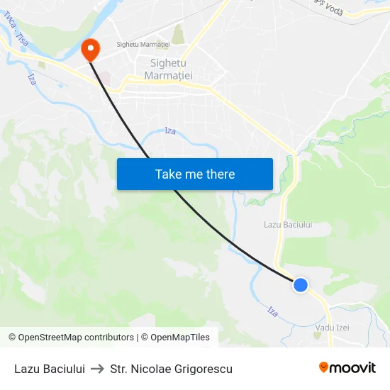 Lazu Baciului to Str. Nicolae Grigorescu map