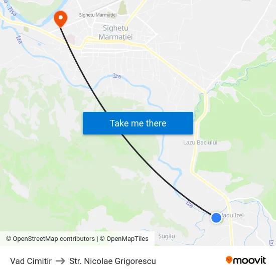 Vad Cimitir to Str. Nicolae Grigorescu map