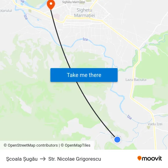 Şcoala Șugău to Str. Nicolae Grigorescu map