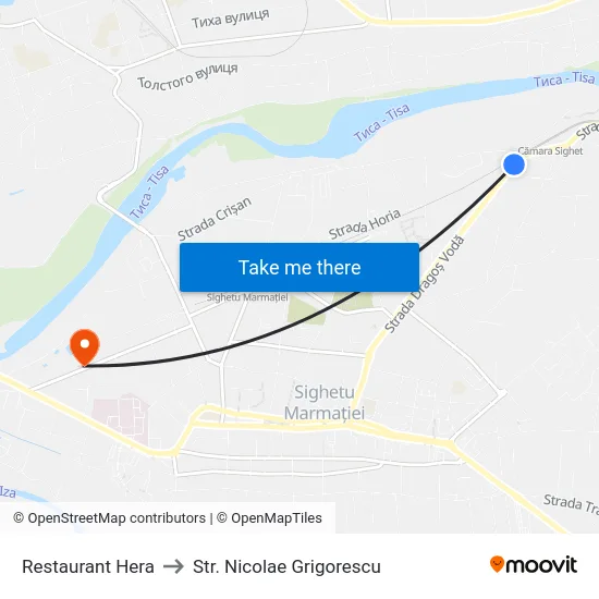 Restaurant Hera to Str. Nicolae Grigorescu map