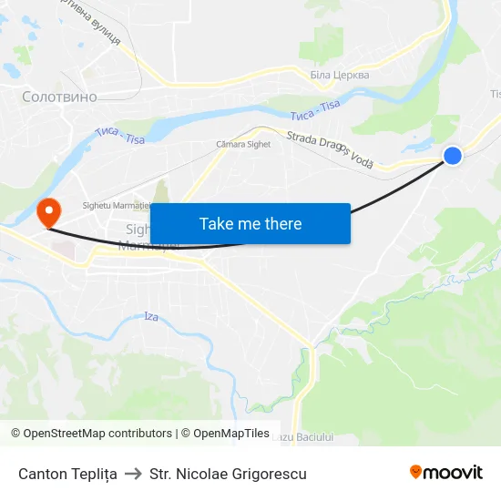 Canton Teplița to Str. Nicolae Grigorescu map