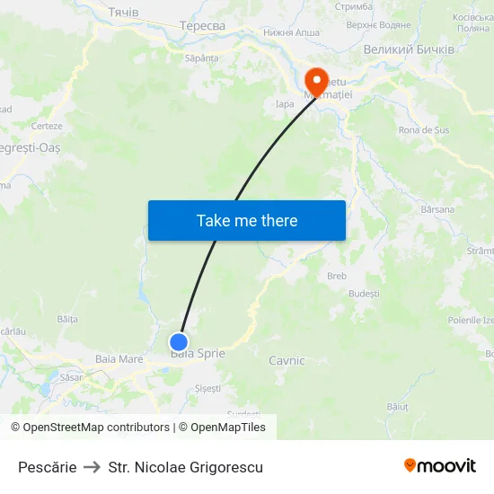 Pescărie to Str. Nicolae Grigorescu map