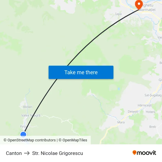 Canton to Str. Nicolae Grigorescu map