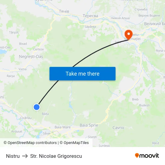 Nistru to Str. Nicolae Grigorescu map