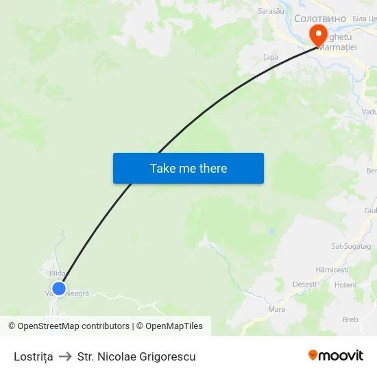 Lostrița to Str. Nicolae Grigorescu map