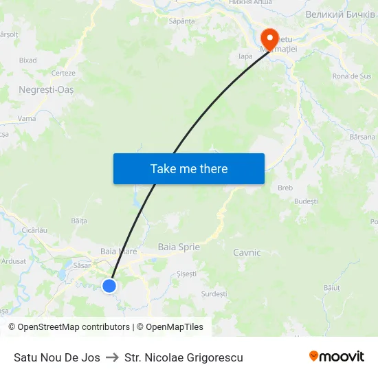 Satu Nou De Jos to Str. Nicolae Grigorescu map