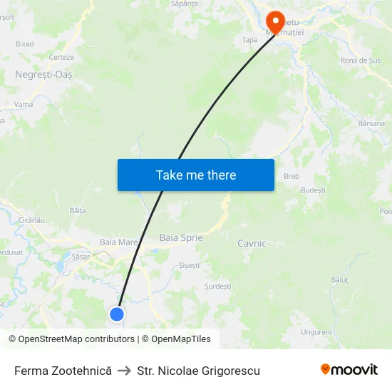 Ferma Zootehnică to Str. Nicolae Grigorescu map