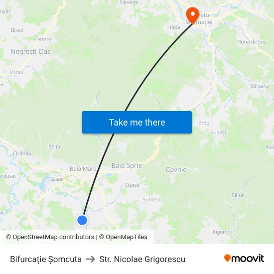 Bifurcație Șomcuta to Str. Nicolae Grigorescu map