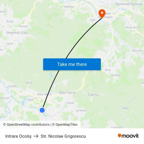 Intrare Ocoliș to Str. Nicolae Grigorescu map