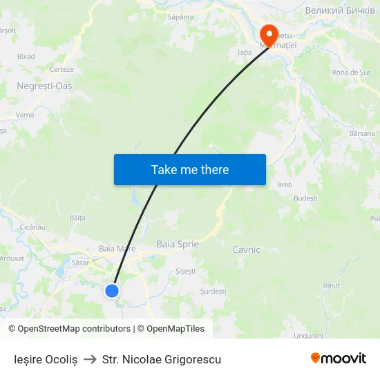 Ieșire Ocoliș to Str. Nicolae Grigorescu map