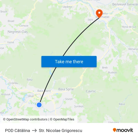 POD Cătălina to Str. Nicolae Grigorescu map