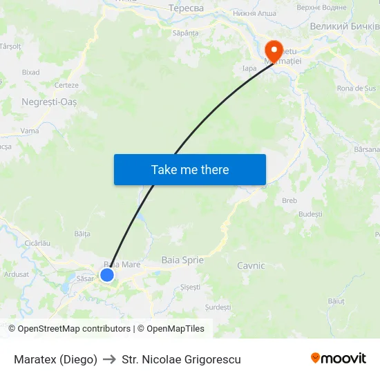Maratex (Diego) to Str. Nicolae Grigorescu map
