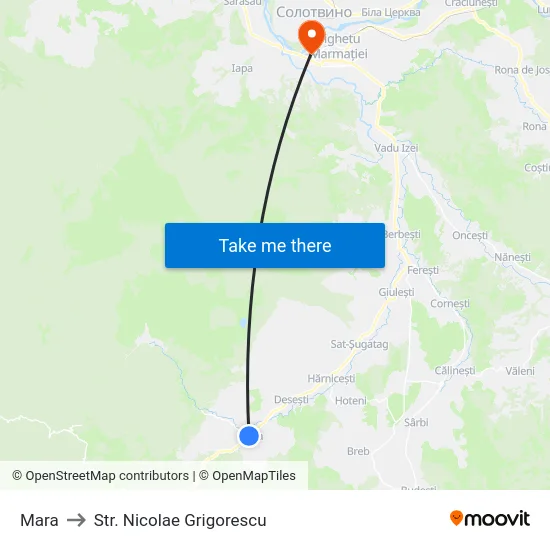 Mara to Str. Nicolae Grigorescu map