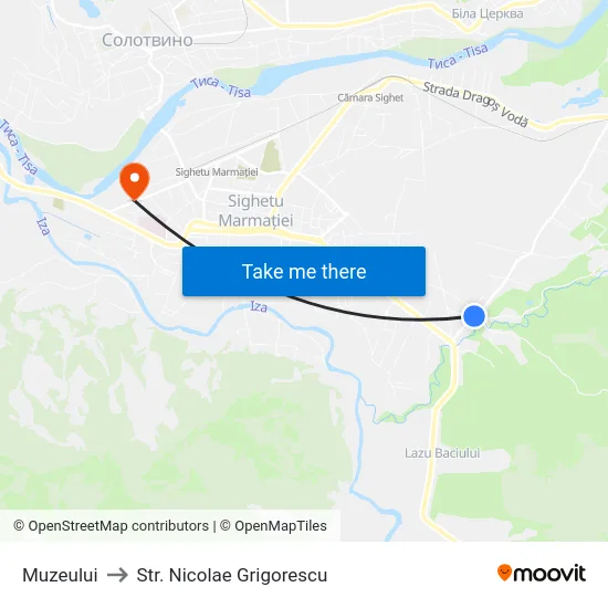 Muzeului to Str. Nicolae Grigorescu map