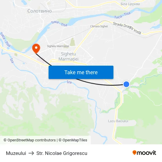 Muzeului to Str. Nicolae Grigorescu map