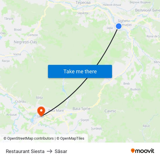 Restaurant Siesta to Săsar map