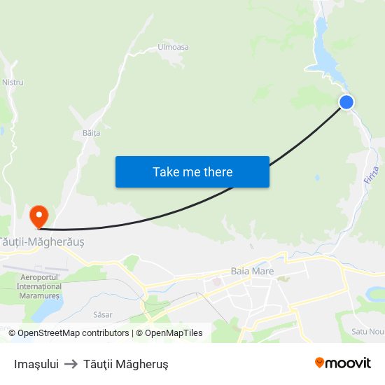 Imaşului to Tăuţii Măgheruş map
