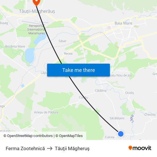 Ferma Zootehnică to Tăuţii Măgheruş map
