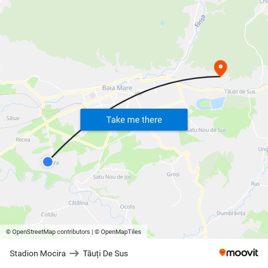 Stadion Mocira to Tãuți De Sus map